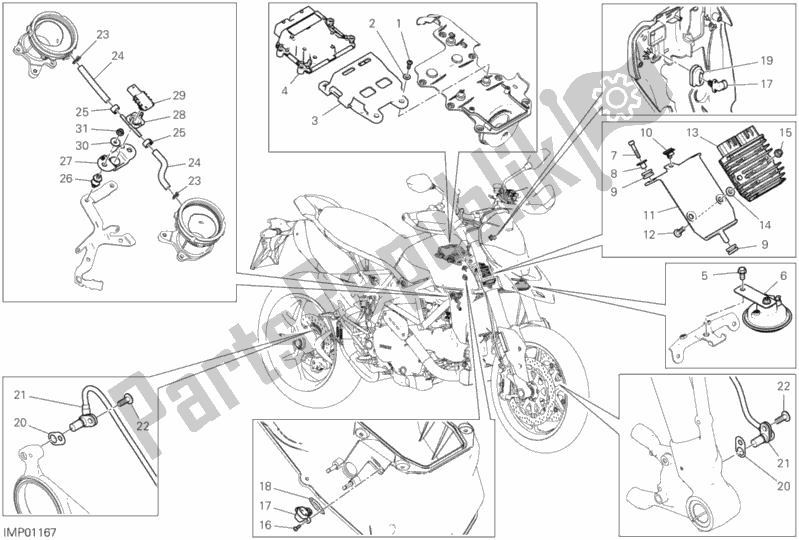 Todas las partes para 12c - Dispositivos Eléctricos de Ducati Hypermotard 950 SP USA 2019